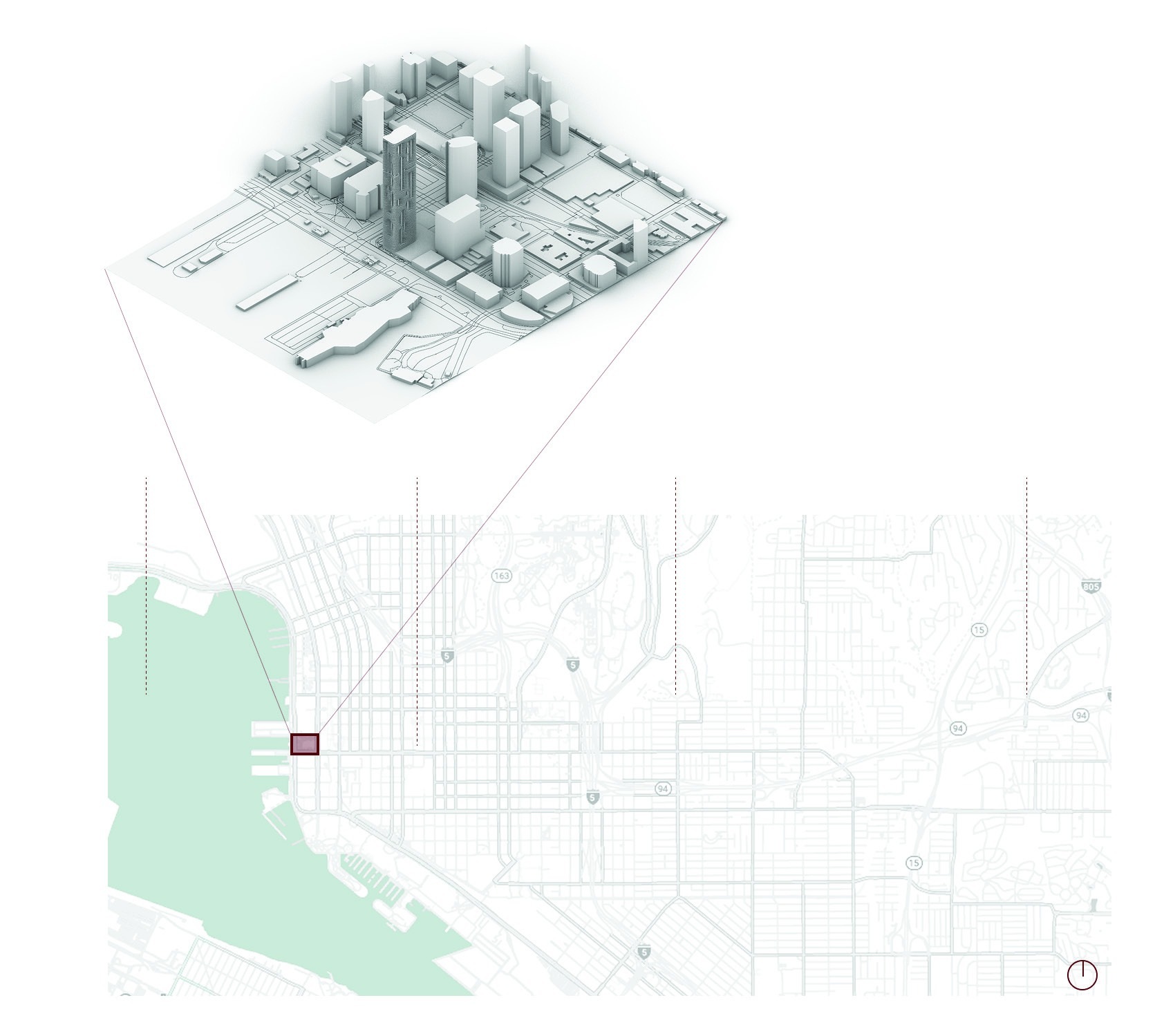 Site context: the bay and Balboa Park