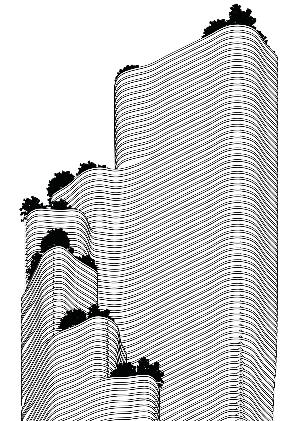 Stepped tower elevation