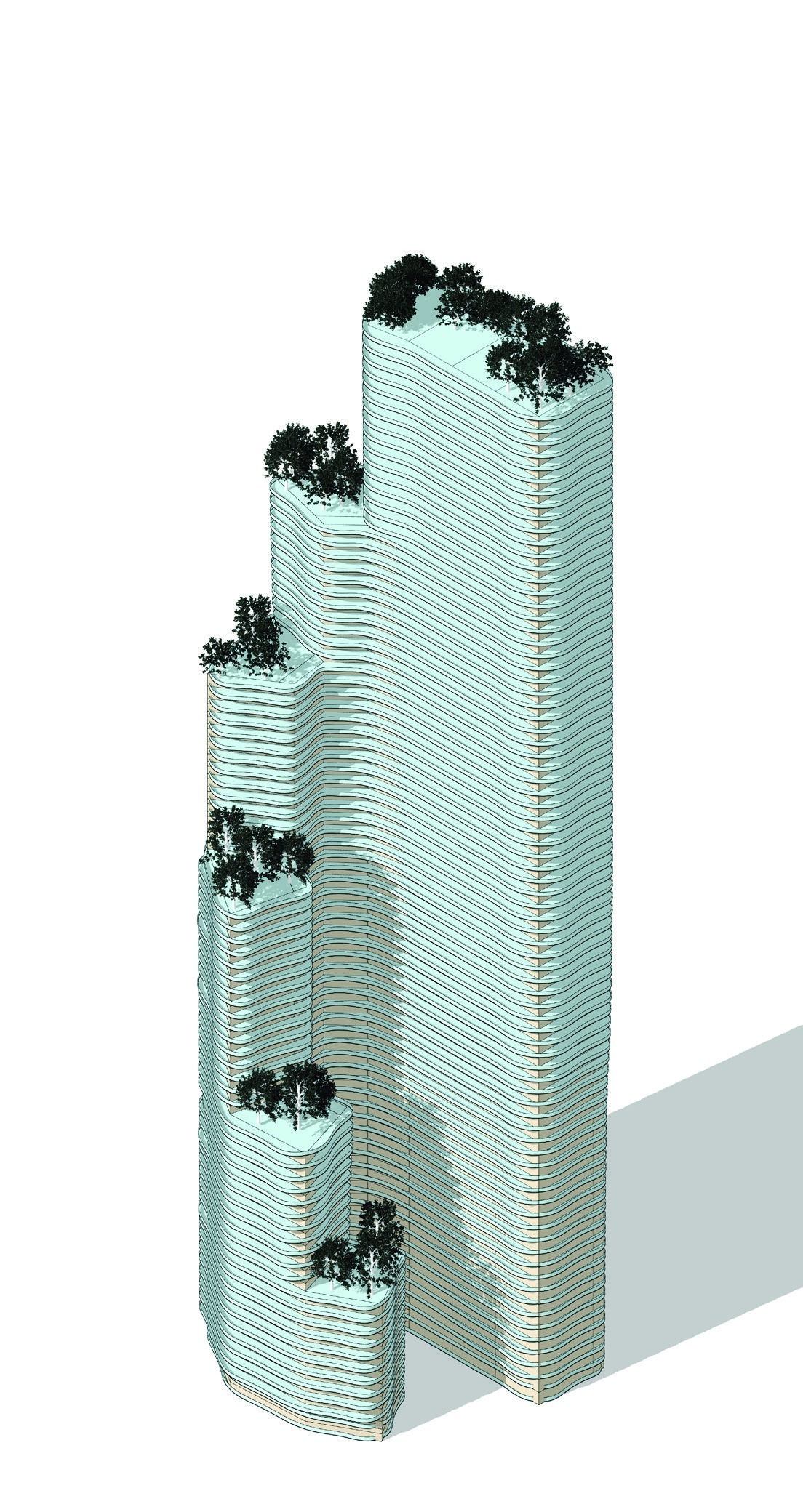 Tower with terraces and roof gardens